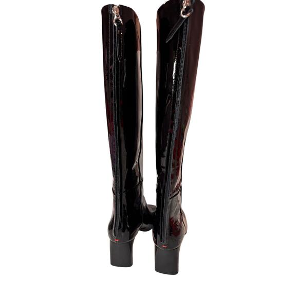 Aeyde Black Patent leather Tove Knee High Boot size 41  /US 10 - Picture 8 of 16
